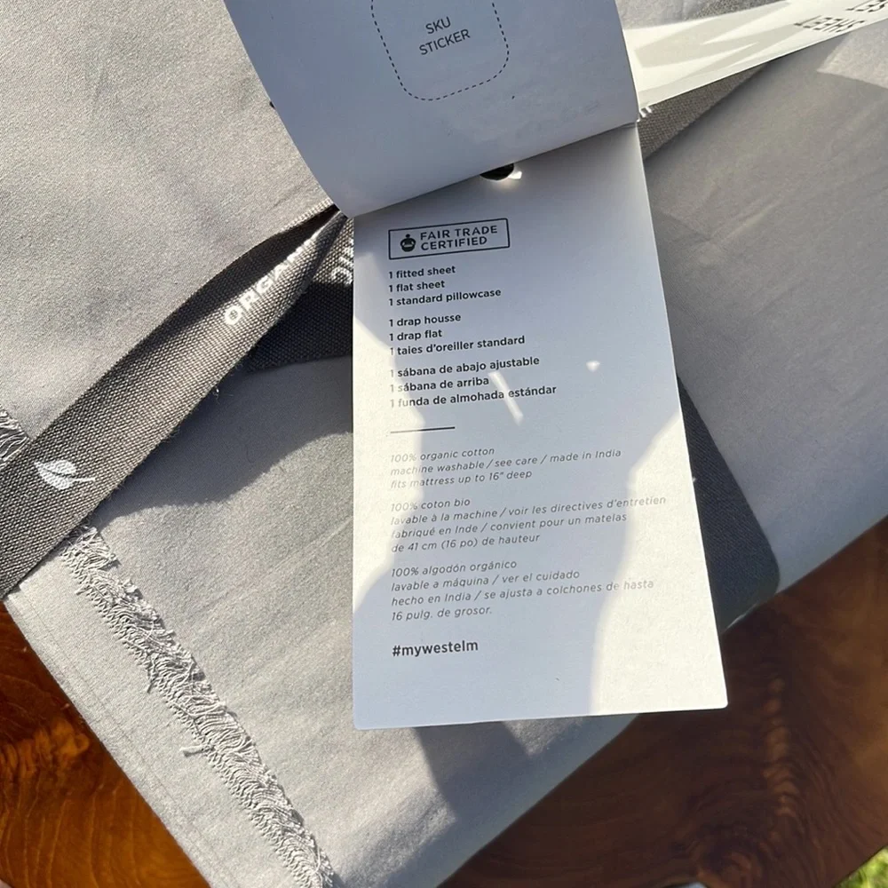 West Elm twin sheet